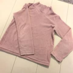UNIQLO リブ編み ハイネックセーター 130 ピンクのサムネイル