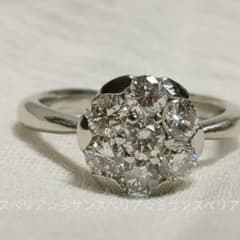 少々訳有 Pt900 ダイヤモンド1.00カラットのフラワーリング