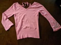 今だけ価格!Viaggio Blu ピンクニット×ビジュー付き