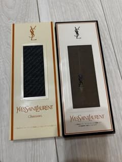 YSL ダークブルー・ブラウン ストライプソックス