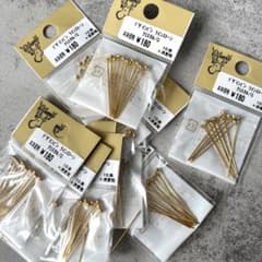 貴和製作所　デザインピン　ラインストーン　クリスタル／ゴールド　10セットのサムネイル