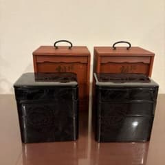 輪島塗　手提げ木箱入割子弁当箱２点 輪島塗 手提げ木箱入割子弁当箱2点 - メルカリ