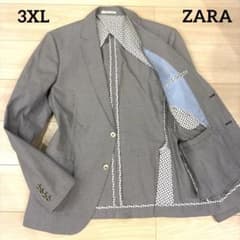 極美品✨ZARA テーラードジャケット 千鳥格子 ブルー 大きいサイズ 3XL
