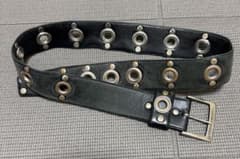 ブラック アンティーク調　レザー ハトメ ベルトのサムネイル