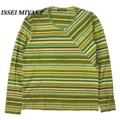 ISSEY MIYAKE イッセイミヤケ 長袖Tシャツ ボーダー マルチカラー ISSEY MIYAKE イッセイミヤケ 長袖Tシャツ ボーダー マルチカラー