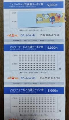 商船三井株主優待　フェリーサービス共通クーポン券１枚のサムネイル