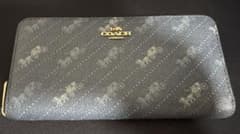 COACH C3547 馬車柄 長財布 ネイビーのサムネイル