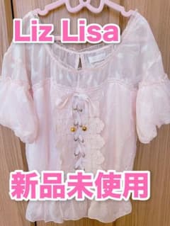 Liz Lisa 半袖 レースアップ ブラウス ピンク - メルカリ