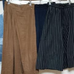 ♥️3点セット　麻混　ガウチョパンツ　ワイドパンツのサムネイル