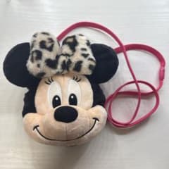 ミニーマウス ヒョウ柄リボン ポシェット バッグのサムネイル
