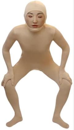 即購入可。Lサイズ着ぐるみ全身タイツ肌色面下マスク一体ゼンタイ