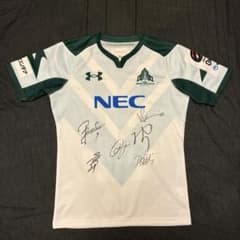 NEC ラグビー ジャージ グリーンロケッツ東葛 選手サイン入 - メルカリ