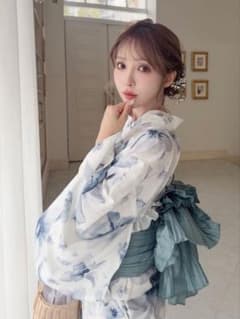 グレイル GRL 水彩花柄浴衣セット セパレート [fy027]のサムネイル