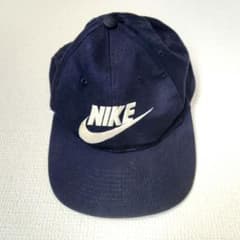 90s NIKE】ビッグスウォッシュ 刺繍ロゴ キャップ ネイビー - メルカリ