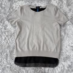 再値下LANVIN COLLECTION ニット ベージュ バックリボン レースのサムネイル