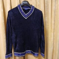 BEAMS Vネック ニット セーター ネイビー Lのサムネイル