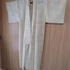 小紋　単衣　流水紋様　たまご色のサムネイル