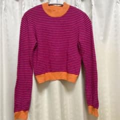 ジュエティ　ボーダー　ピンク　クロップド丈　ニットのサムネイル