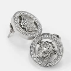 VERSACE ヴェルサーチ メドゥーサ クリスタル ピアス シルバー 両耳
