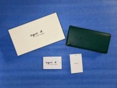 アニエスベー ボヤージュ 長財布 グリーン 牛革 箱付き - メルカリ