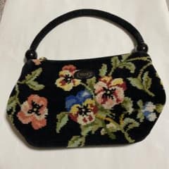 （美品）FELIER フラワー柄 ハンドバッグ　パンジー柄　良品