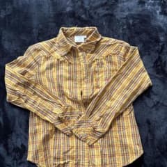 ROXY ロキシー チェック柄 長袖シャツ フリンジ加工 Lのサムネイル