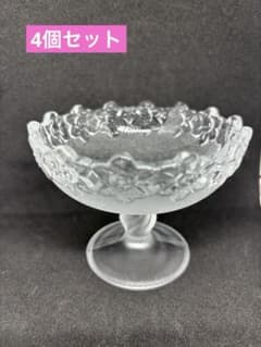 ガラス製 レトロ デザート椀 4個セット - メルカリ