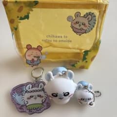Chiikawa Momonga　Goods set: Pouch and keychain (4-piece set)