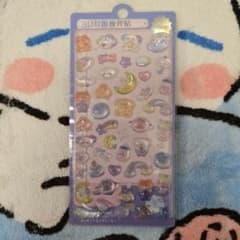【夜光】ボンボンドロップシール カラフル3D立体シール 動物・星・月のサムネイル