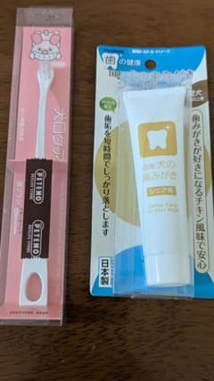 犬用　歯ブラシ「犬口ケア」・シニア用歯磨き粉セット（＋すべり止めシール付き）のサムネイル