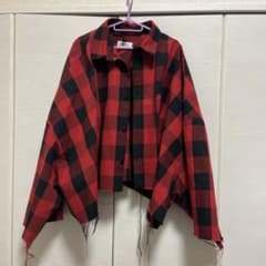 KIDILLキディル★カットオフオーバーサイズチェックシャツのサムネイル