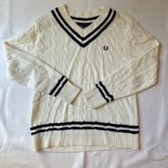 FRED PERRY メンズ ニット セーター ホワイト S トップス