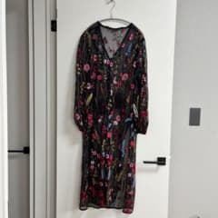 ZARA ボタニカル刺繍ロングワンピースのサムネイル