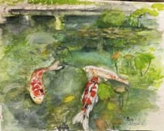 鯉の絵 水彩画 アート作品のサムネイル
