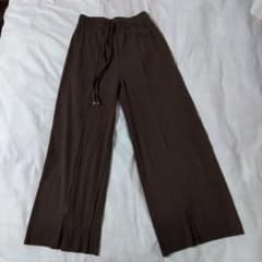 美品 プリーツ ワイドパンツ ブラウン Mサイズ お値下げ