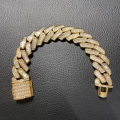 18k gp czダイヤ マイアミチェーン ブレスレット ゴールド アバランチ 