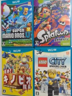 Wii U Software 4-Game Set: Super Mario U, Splatoon, Captain Toad: Treasure Tracker, LEGO City