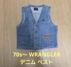 70s〜Wrangler ラングラー デニムベスト M ヴィンテージ USA古着