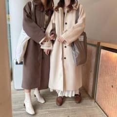 ステンカラーウールライクロングコートのサムネイル