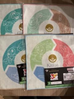ポケモン　1番くじ　ハンドタオル　4種のサムネイル