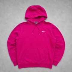 古着 NIKE プルオーバーパーカー 刺繍ロゴ ピンクのサムネイル