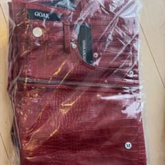 Mサイズ goar.archive 赤 クロコ レザーパンツ - メルカリ