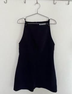 ZARA ネイビー ノースリーブ ミニワンピース Lのサムネイル