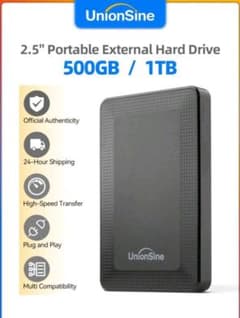 UnionSine 外付けHDD 500GB ポータブルハードディスクのサムネイル