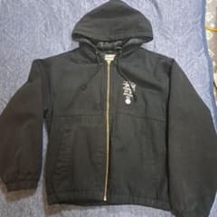 STUSSY ダック地 フーデッドジャケット ブラックのサムネイル