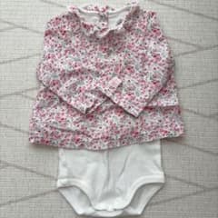 プチバトー 花柄ロンパース 6m/67㎝のサムネイル