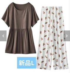 【送料込】レディース ルームウェア パジャマ クマ柄 Lサイズ 新品未使用のサムネイル