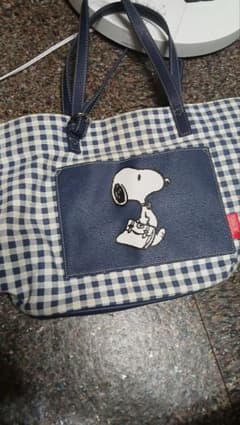 SNOOPY ギンガムチェック トートバッグのサムネイル