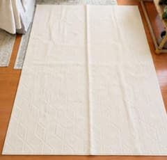 美品】日本製 綿100％ ラグ 185×240 洗える 北欧 アイボリー - メルカリ