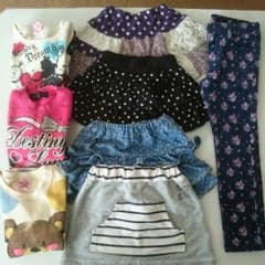 再出品 明日のの４時まで❗❗女の子 110㎝ トレーナー&ボトム8点セットのサムネイル